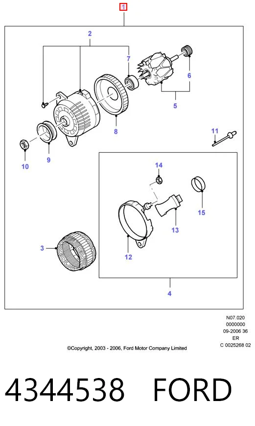 4344538 Ford Alternador de coche