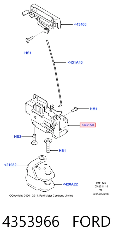 Cerradura de maletero Ford Transit  (V184/5)
