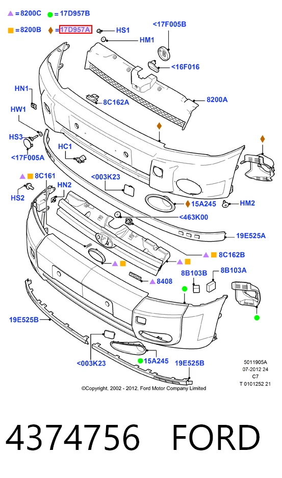 Paragolpes delantero para Ford Connect  TC7