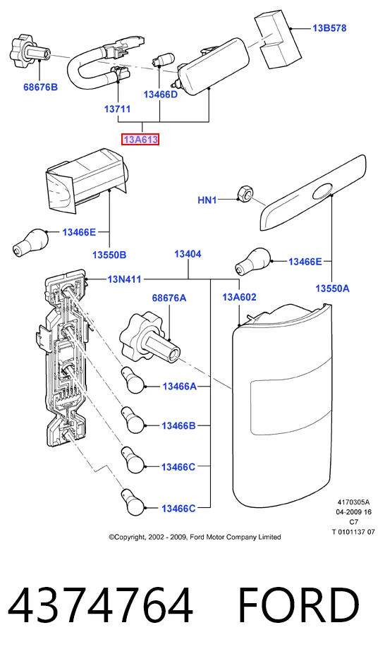 Luz de freno adicional Ford Connect 