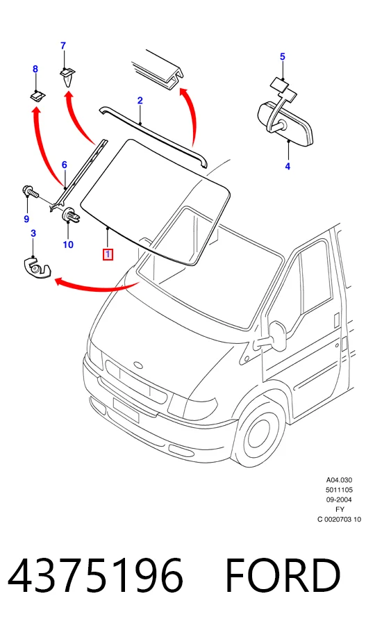 Cristal parabrisas Ford Transit V furgoneta (V184/5) (2000 - 2006) precio, desde 14,96 EUR