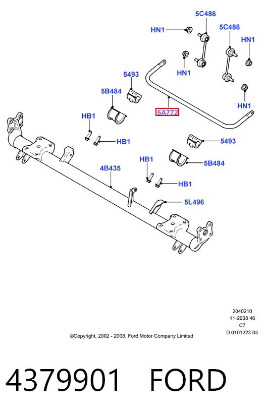 Estabilizador trasero para Ford Connect  TC7