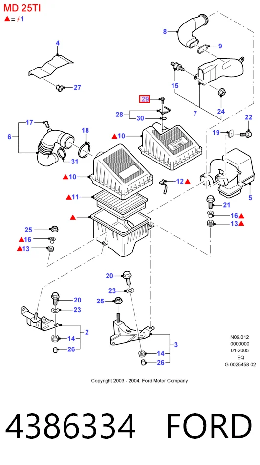 Carcasa del filtro de aire Ford Ranger (1999-2003)