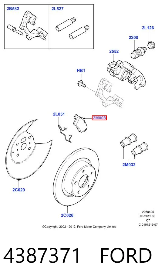 4387371 Ford Pastillas freno traseras