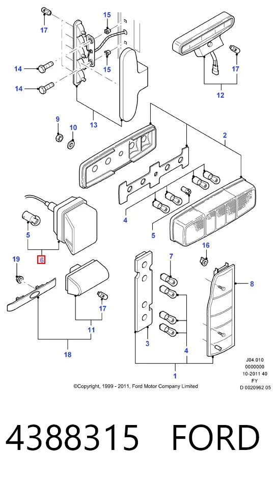 Luz matricula para Ford Transit V347/8