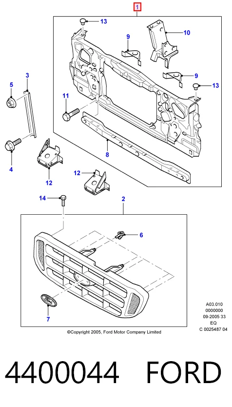 Soporte de radiador Ford Ranger (EQ)