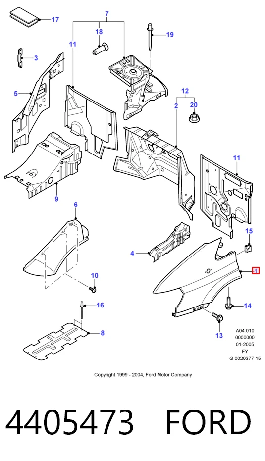 Aleta delantera izquierda para Ford Transit V V184/5