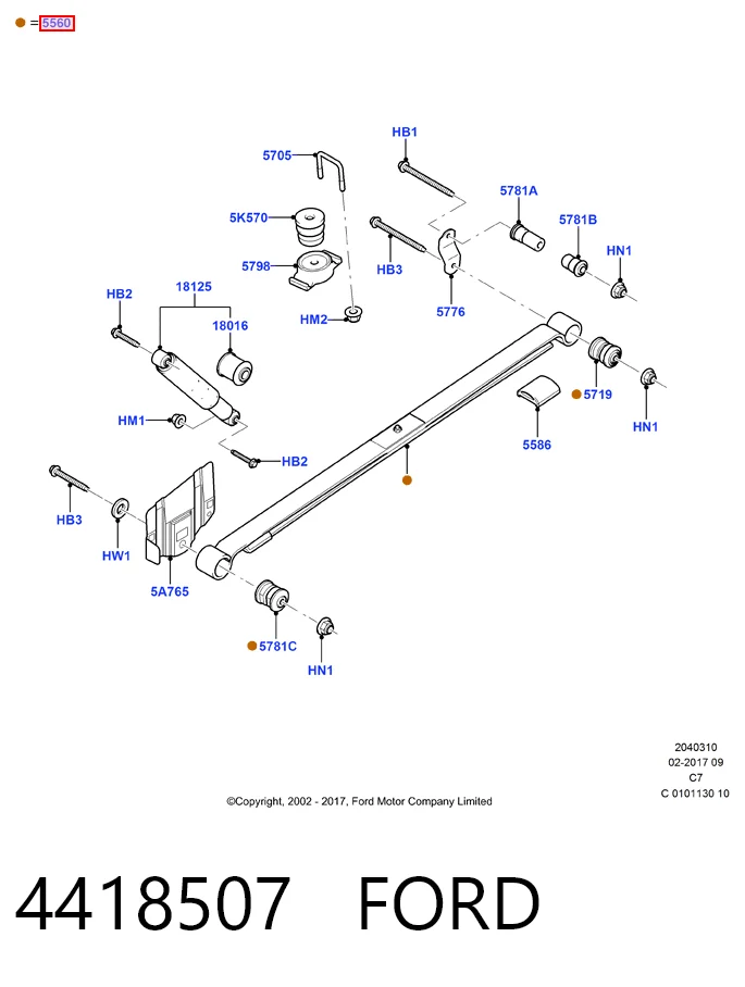 Comprar Ballesta de suspensión trasera Ford Connect  TC7