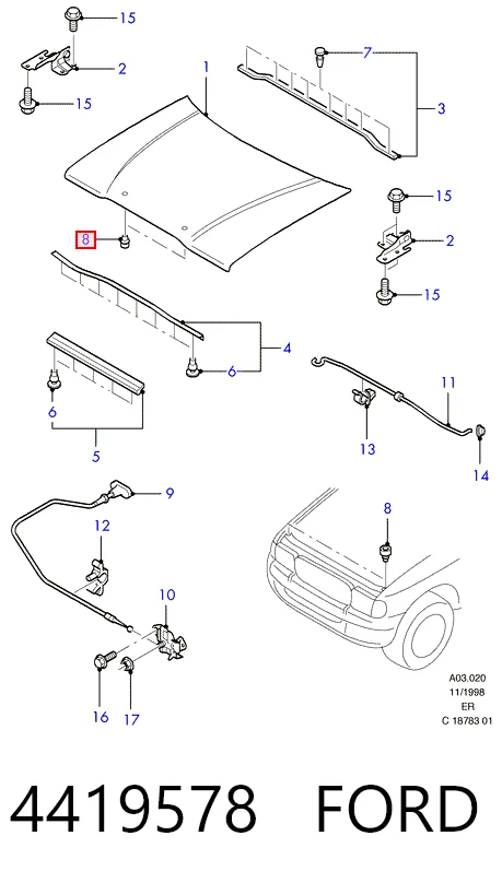 Soporte de radiador para Ford Ranger ER