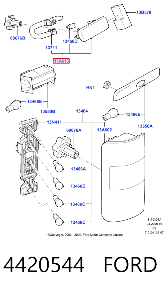 Luz central de freno para Ford Connect  TC7