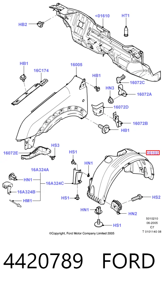 Guardabarros interior derecho, aleta delantera Ford Connect desde 24,58 €
