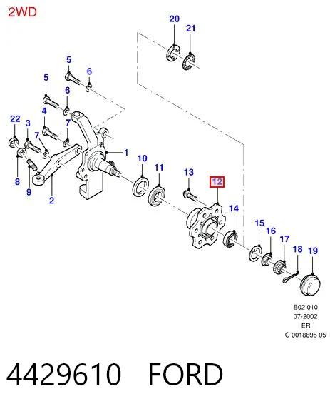 Buje de rueda delantero para Ford Ranger EQ
