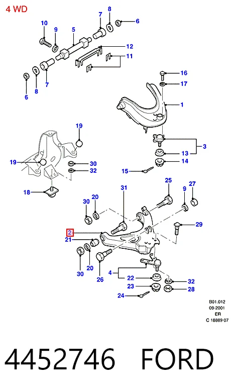 Comprar UH7534350A Mazda Brazo inferior izquierdo de la suspensión delantera