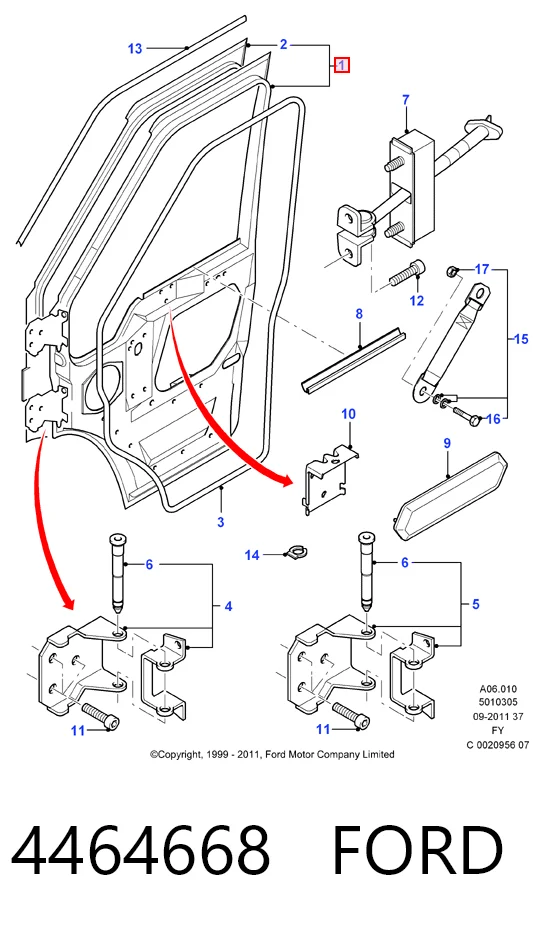 Puerta delantera para Ford Transit V V184/5