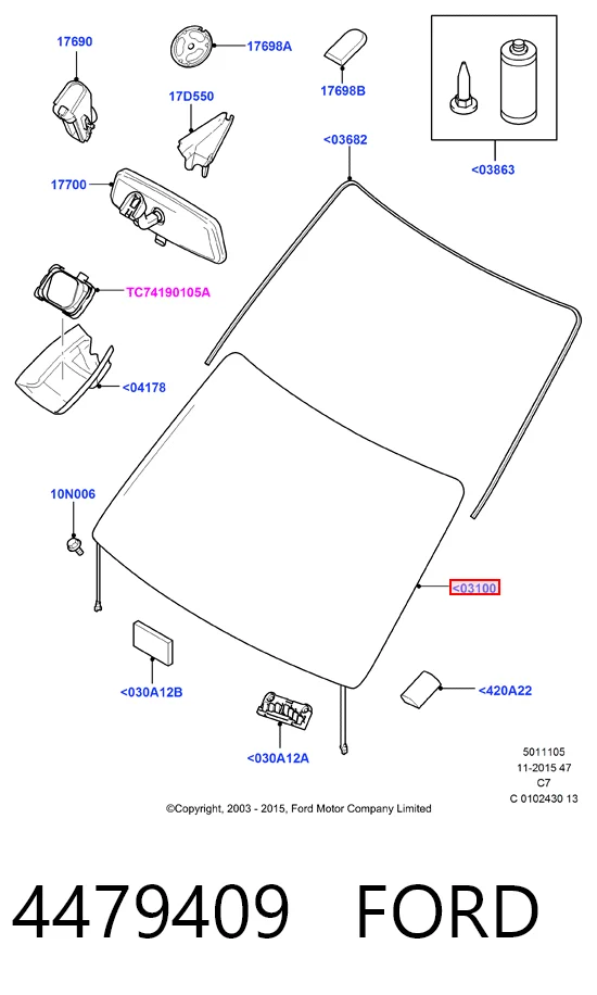 Parabrisas delantero  Ford Connect  (2002-2013)