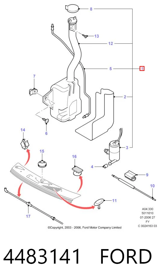 Botella limpiaparabrisas para Ford Transit V V184/5