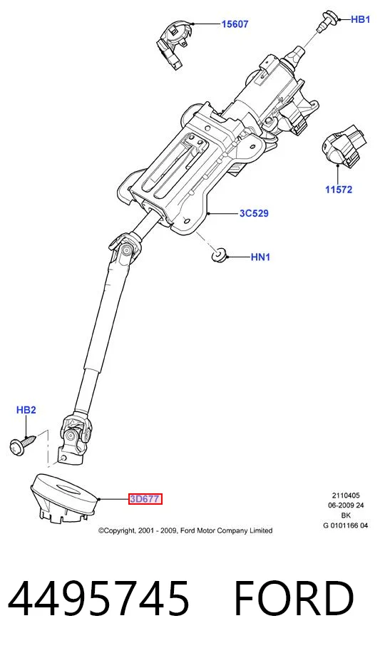 Cremallera de dirección 4495745 FORD