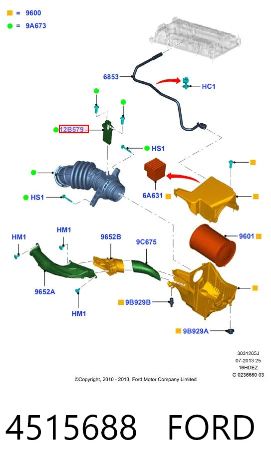 4515688 Ford Sensor de flujo de aire