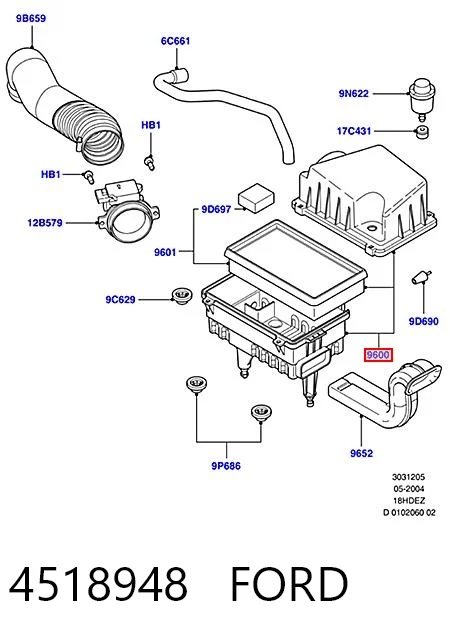 Carcasa del filtro de aire para Ford Connect  TC7