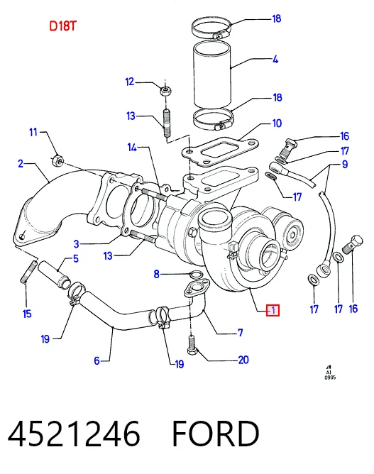 Turbo para motor para Ford Mondeo II BFP