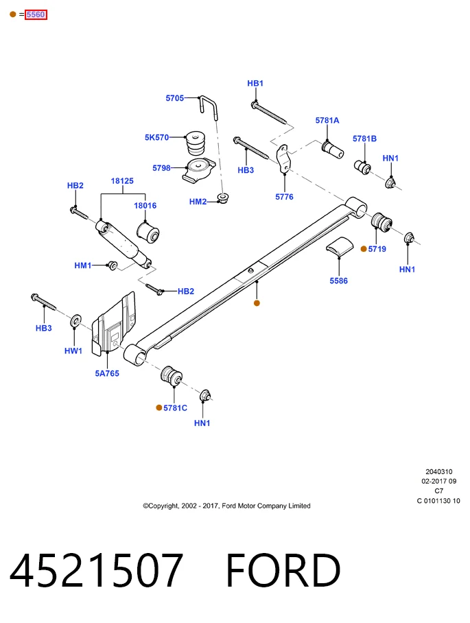 Comprar Ballesta de suspensión trasera Ford Connect TOURNEO PU2