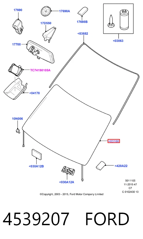 Parabrisas de coche Ford Connect  (TC7)