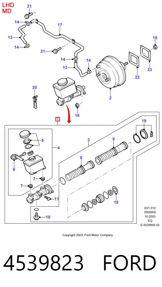 Cilindro principal de frenos para Ford Ranger  EQ