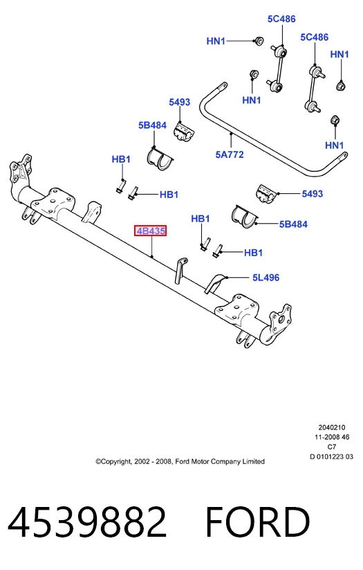 Subchasis trasero Ford Connect 