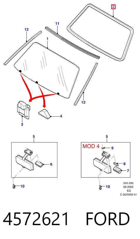 Moldura de parabrisas para Ford Ranger ET