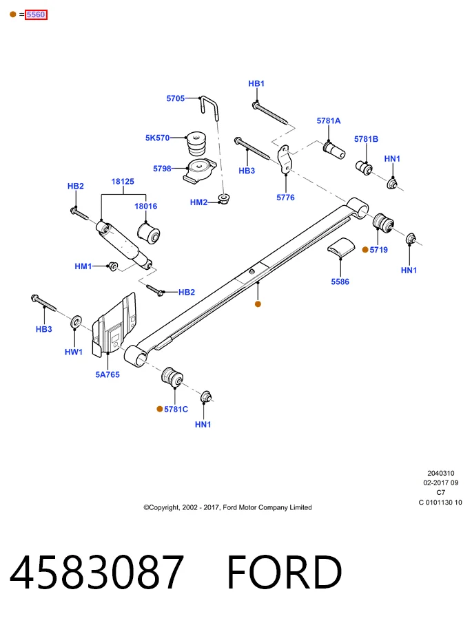  Ballesta de suspensión trasera Ford Connect 
