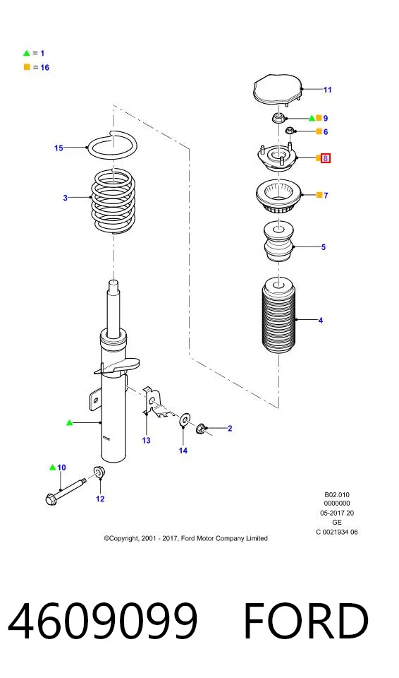 4609099 Ford Soporte del amortiguador delantero