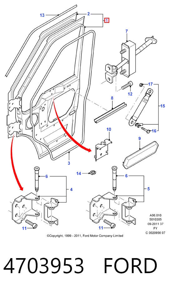Puerta del conductor Ford Transit V