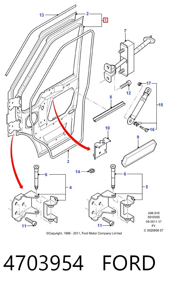 Puerta delantera para Ford Transit V V184/5