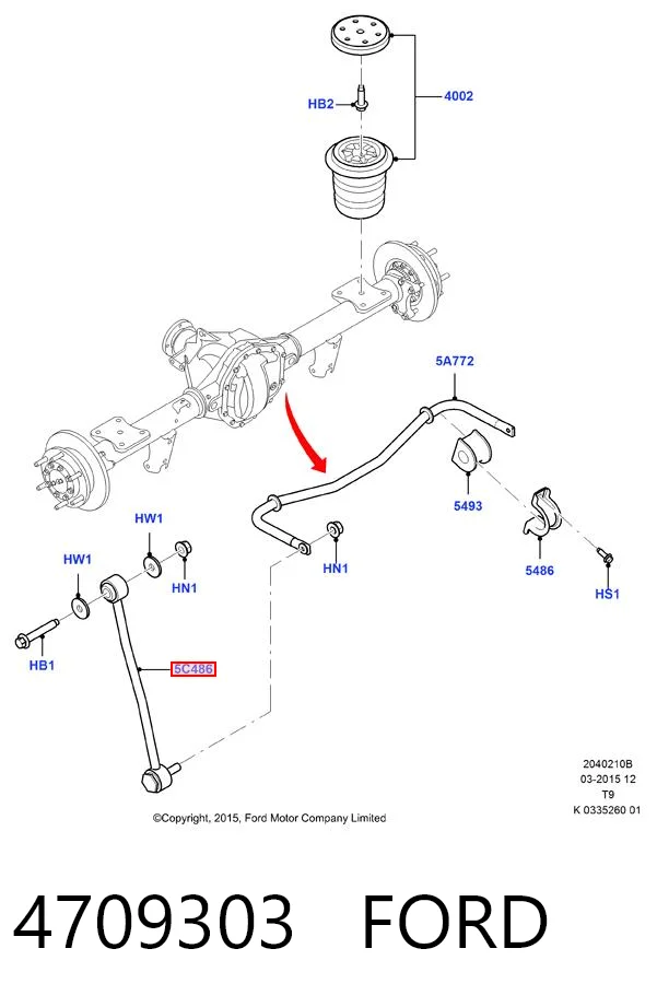 4709303 Ford Silentblock de la barra estabilizadora