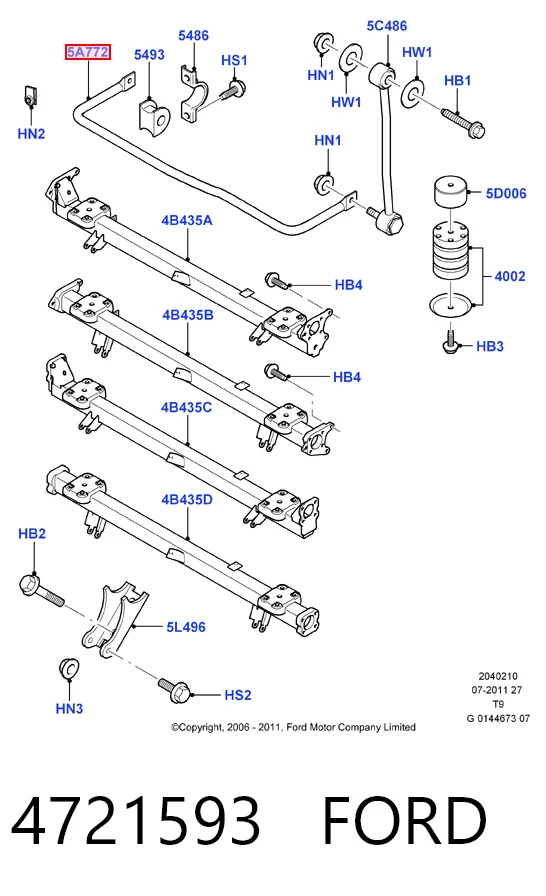Estabilizador trasero Ford Transit  (2006-2014)
