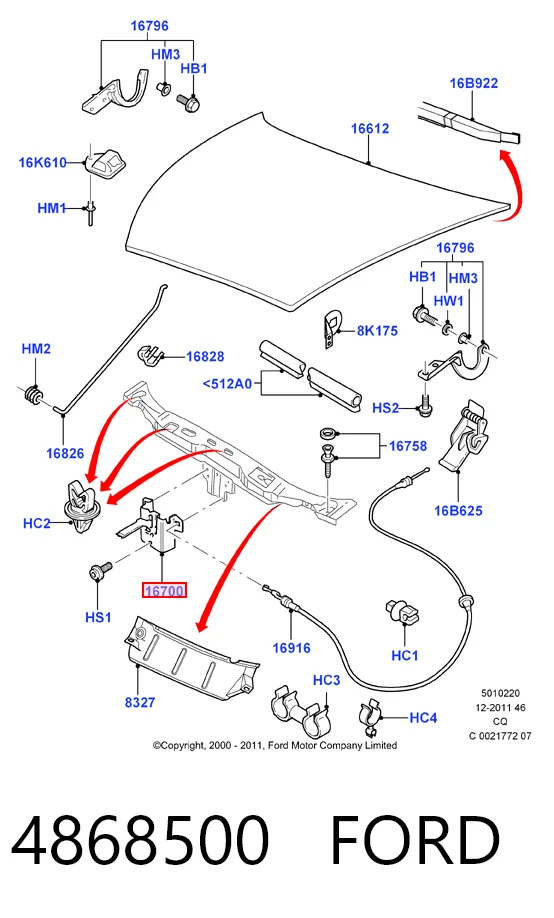 Comprar Cerradura del capó Ford Ka  RBT a bajo precio