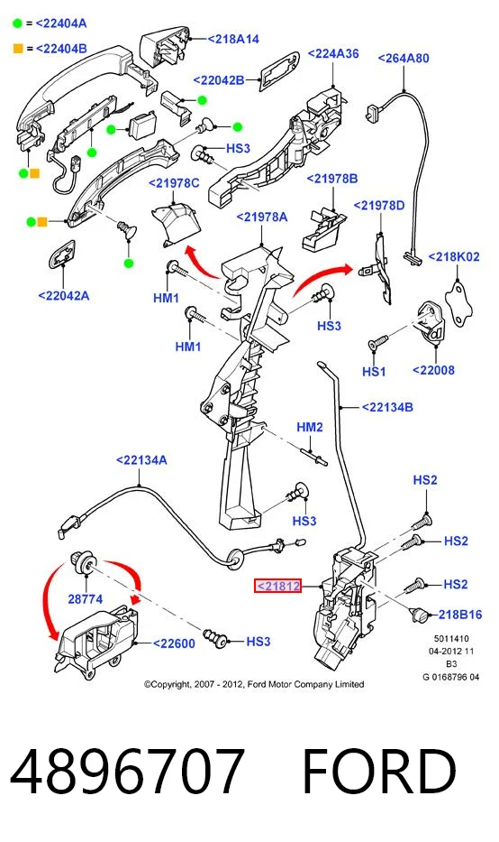 4896707 Ford Cerradura de puerta