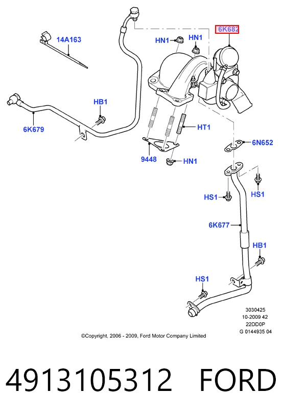 4913105312 Ford Turbo para motor