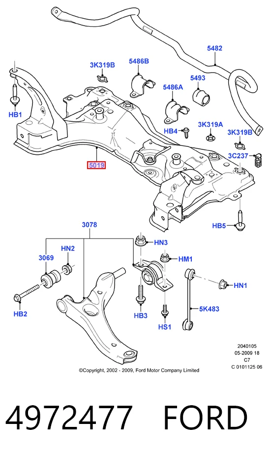 Cuna de motor para Ford Connect TOURNEO PU2