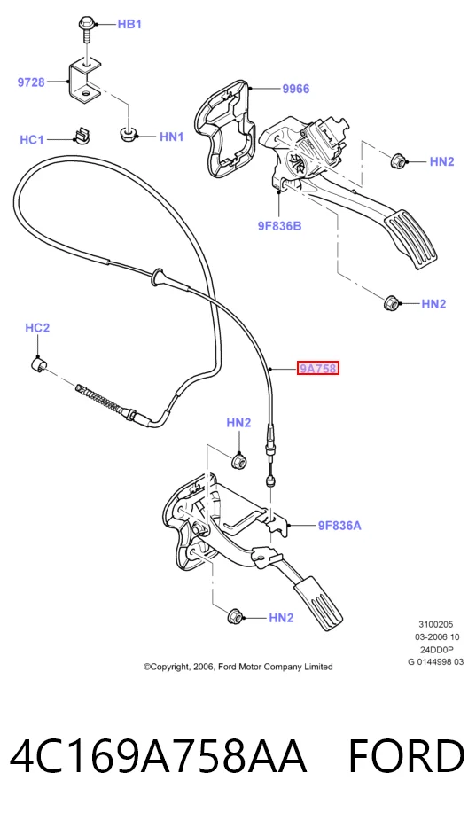 Comprar Cable del acelerador Ford Transit V184/5 a bajo precio