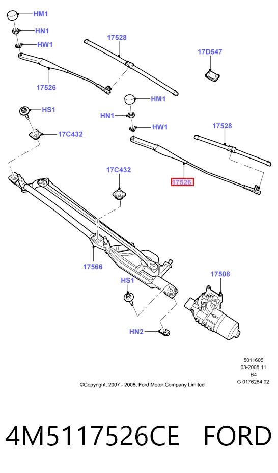 Brazo del limpiaparabrisas lavado de parabrisas para Ford Focus II DA, FFS, DS