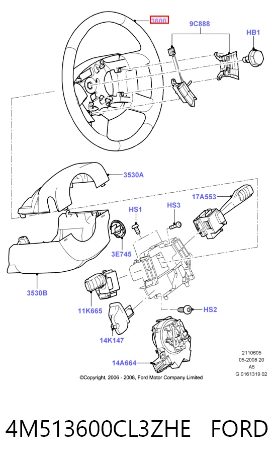 Volante para Ford Focus II DA, FFS, DS