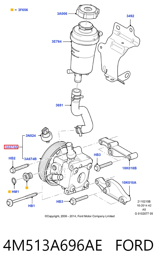 4M513A696AE Ford Bomba hidráulica de dirección