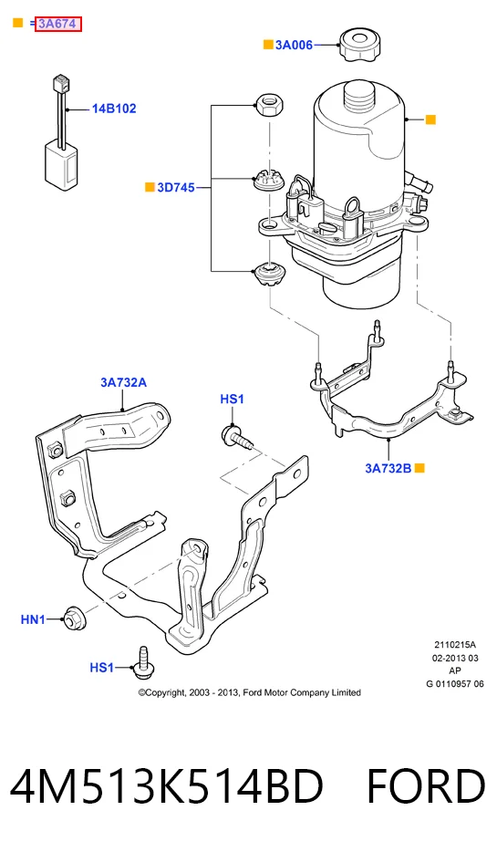 4M513K514BD Ford Bomba hidráulica de dirección