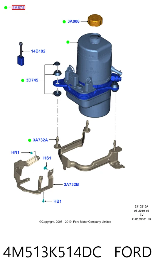4M513K514DC Ford Bomba hidráulica de dirección