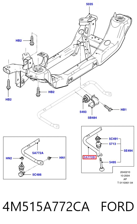 Estabilizador trasero para Ford Focus II DA, FFS, DS