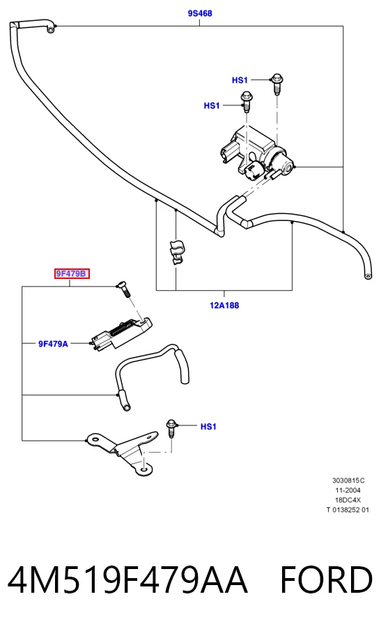 4M519F479AA Ford Sensor, presión colector de admisión 