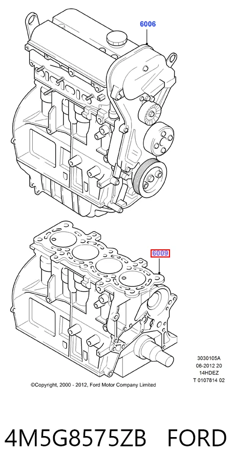 4M5G8575ZB Ford Termostato de agua