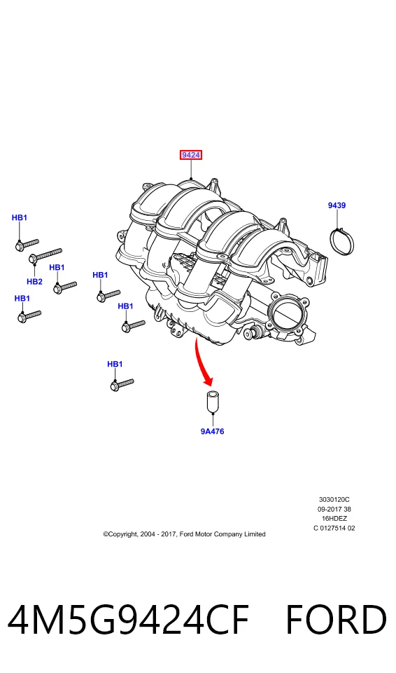 4M5G9424CF Ford Colectores de admisión