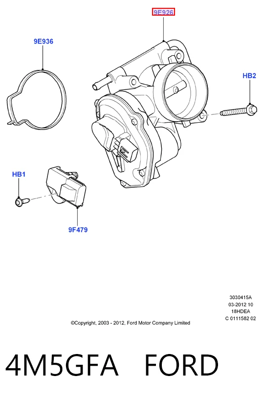 4M5GFA Ford Mariposa de admisión